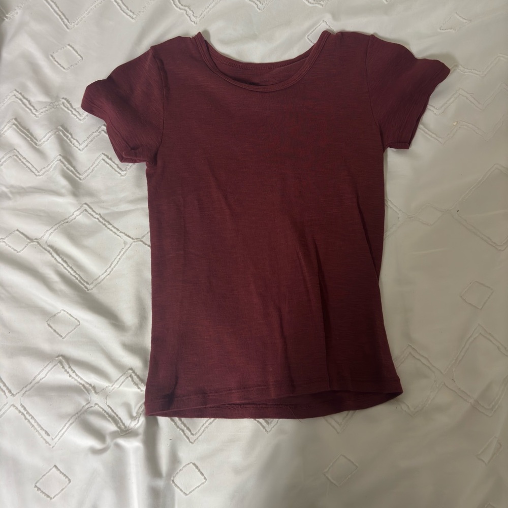 Brandy Melville Burgundy Short Sleeve Tee